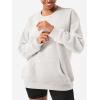 imageYEOREO Womens Oversized Sweatshirts Hoodies Crew Neck Pullover Jocely Fleece Long Sleeve Shirts with PocketGrey