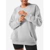 imageYEOREO Womens Oversized Sweatshirts Hoodies Crew Neck Pullover Jocely Fleece Long Sleeve Shirts with PocketLight Grey