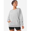 imageYEOREO Womens Oversized Sweatshirts Hoodies Crew Neck Pullover Jocely Fleece Long Sleeve Shirts with PocketLight Grey