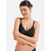 imageYEOREO Womens Wireless Bras Push Up Full Coverage Bra No Underwire Seamless Comfortable Scalloped Supportive BraletteBlack