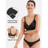 imageYEOREO Womens Wireless Bras Push Up Full Coverage Bra No Underwire Seamless Comfortable Scalloped Supportive BraletteBlack