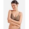 imageYEOREO Womens Wireless Bras Push Up Full Coverage Bra No Underwire Seamless Comfortable Scalloped Supportive BraletteBrown