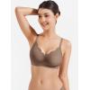 imageYEOREO Womens Wireless Bras Push Up Full Coverage Bra No Underwire Seamless Comfortable Scalloped Supportive BraletteBrown
