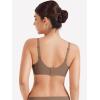 imageYEOREO Womens Wireless Bras Push Up Full Coverage Bra No Underwire Seamless Comfortable Scalloped Supportive BraletteBrown