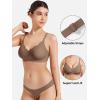 imageYEOREO Womens Wireless Bras Push Up Full Coverage Bra No Underwire Seamless Comfortable Scalloped Supportive BraletteBrown