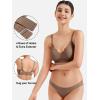 imageYEOREO Womens Wireless Bras Push Up Full Coverage Bra No Underwire Seamless Comfortable Scalloped Supportive BraletteBrown