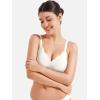 imageYEOREO Womens Wireless Bras Push Up Full Coverage Bra No Underwire Seamless Comfortable Scalloped Supportive BraletteWhite