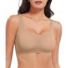 imageYEOREO Womens Everyday Bra Scoop Wireless Bralette No Underwire Corriney Full Coverage Push Up BraKhaki