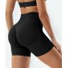 imageYEOREO Gym Workout Shorts for Women 36  45 High Waisted Hidden Scrunch Biker Shorts Tummy Control Patrica Yoga ShortsBlack