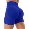 imageYEOREO Gym Workout Shorts for Women 36  45 High Waisted Hidden Scrunch Biker Shorts Tummy Control Patrica Yoga ShortsDark Blue