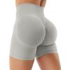 imageYEOREO Gym Workout Shorts for Women 36  45 High Waisted Hidden Scrunch Biker Shorts Tummy Control Patrica Yoga ShortsLight Grey