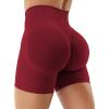 imageYEOREO Gym Workout Shorts for Women 36  45 High Waisted Hidden Scrunch Biker Shorts Tummy Control Patrica Yoga ShortsScarlett Red
