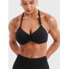 imageYEOREO SoftHue Impact Strappy Halter Bra for Sports Women Workout Padded Gym Yoga BraBlack