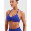 imageYEOREO SoftHue Impact Strappy Halter Bra for Sports Women Workout Padded Gym Yoga BraNavy
