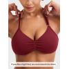 imageYEOREO SoftHue Impact Strappy Halter Bra for Sports Women Workout Padded Gym Yoga BraScarlet