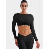 imageYEOREO Villay Women Sexy Backless Long Sleeve Adjustable Straps Seamless Going Out Tops Crewneck Open Back Y2K Crop StretchBlack