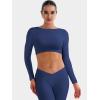 imageYEOREO Villay Women Sexy Backless Long Sleeve Adjustable Straps Seamless Going Out Tops Crewneck Open Back Y2K Crop StretchNavy