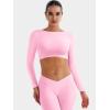imageYEOREO Villay Women Sexy Backless Long Sleeve Adjustable Straps Seamless Going Out Tops Crewneck Open Back Y2K Crop StretchPink