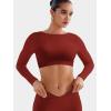 imageYEOREO Villay Women Sexy Backless Long Sleeve Adjustable Straps Seamless Going Out Tops Crewneck Open Back Y2K Crop StretchRed