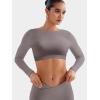 imageYEOREO Villay Women Sexy Backless Long Sleeve Adjustable Straps Seamless Going Out Tops Crewneck Open Back Y2K Crop StretchSandy Brown