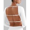 imageYEOREO Villay Women Sexy Backless Long Sleeve Adjustable Straps Seamless Going Out Tops Crewneck Open Back Y2K Crop StretchWhite