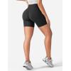 imageYEOREO Womens Biker Shorts 45quot  6quot Workout Gym Shorts Craze High Waist Tummy Control Hidden Scrunch Running YogaBlack