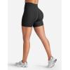 imageYEOREO Womens Biker Shorts 45quot  6quot Workout Gym Shorts Craze High Waist Tummy Control Hidden Scrunch Running YogaBlack