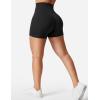 imageYEOREO Womens Biker Shorts 45quot  6quot Workout Gym Shorts Craze High Waist Tummy Control Hidden Scrunch Running YogaBlack