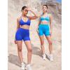imageYEOREO Womens Biker Shorts 45quot  6quot Workout Gym Shorts Craze High Waist Tummy Control Hidden Scrunch Running YogaBlue