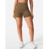 imageYEOREO Womens Biker Shorts 45quot  6quot Workout Gym Shorts Craze High Waist Tummy Control Hidden Scrunch Running YogaBrown