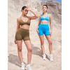 imageYEOREO Womens Biker Shorts 45quot  6quot Workout Gym Shorts Craze High Waist Tummy Control Hidden Scrunch Running YogaBrown