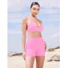imageYEOREO Womens Biker Shorts 45quot  6quot Workout Gym Shorts Craze High Waist Tummy Control Hidden Scrunch Running YogaBubblegum Pink