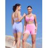 imageYEOREO Womens Biker Shorts 45quot  6quot Workout Gym Shorts Craze High Waist Tummy Control Hidden Scrunch Running YogaBubblegum Pink