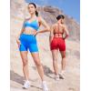 imageYEOREO Womens Biker Shorts 45quot  6quot Workout Gym Shorts Craze High Waist Tummy Control Hidden Scrunch Running YogaClassic Blue