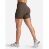 imageYEOREO Womens Biker Shorts 45quot  6quot Workout Gym Shorts Craze High Waist Tummy Control Hidden Scrunch Running YogaCoffee