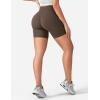 imageYEOREO Womens Biker Shorts 45quot  6quot Workout Gym Shorts Craze High Waist Tummy Control Hidden Scrunch Running YogaCoffee
