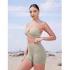imageYEOREO Womens Biker Shorts 45quot  6quot Workout Gym Shorts Craze High Waist Tummy Control Hidden Scrunch Running YogaCoffee Grey