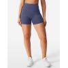 imageYEOREO Womens Biker Shorts 45quot  6quot Workout Gym Shorts Craze High Waist Tummy Control Hidden Scrunch Running YogaDeep Cobalt