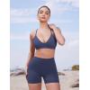 imageYEOREO Womens Biker Shorts 45quot  6quot Workout Gym Shorts Craze High Waist Tummy Control Hidden Scrunch Running YogaDeep Cobalt