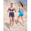 imageYEOREO Womens Biker Shorts 45quot  6quot Workout Gym Shorts Craze High Waist Tummy Control Hidden Scrunch Running YogaDeep Cobalt
