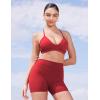 imageYEOREO Womens Biker Shorts 45quot  6quot Workout Gym Shorts Craze High Waist Tummy Control Hidden Scrunch Running YogaJujube Red