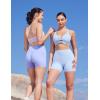 imageYEOREO Womens Biker Shorts 45quot  6quot Workout Gym Shorts Craze High Waist Tummy Control Hidden Scrunch Running YogaLight Blue