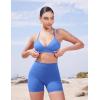 imageYEOREO Womens Biker Shorts 45quot  6quot Workout Gym Shorts Craze High Waist Tummy Control Hidden Scrunch Running YogaMarine Blue