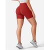 imageYEOREO Womens Biker Shorts 45quot  6quot Workout Gym Shorts Craze High Waist Tummy Control Hidden Scrunch Running YogaMaroon