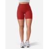 imageYEOREO Womens Biker Shorts 45quot  6quot Workout Gym Shorts Craze High Waist Tummy Control Hidden Scrunch Running YogaMaroon