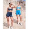 imageYEOREO Womens Biker Shorts 45quot  6quot Workout Gym Shorts Craze High Waist Tummy Control Hidden Scrunch Running YogaNavy Blue