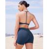 imageYEOREO Womens Biker Shorts 45quot  6quot Workout Gym Shorts Craze High Waist Tummy Control Hidden Scrunch Running YogaNavy Blue