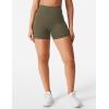 imageYEOREO Womens Biker Shorts 45quot  6quot Workout Gym Shorts Craze High Waist Tummy Control Hidden Scrunch Running YogaOlive Green