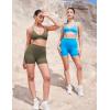 imageYEOREO Womens Biker Shorts 45quot  6quot Workout Gym Shorts Craze High Waist Tummy Control Hidden Scrunch Running YogaOlive Green