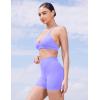 imageYEOREO Womens Biker Shorts 45quot  6quot Workout Gym Shorts Craze High Waist Tummy Control Hidden Scrunch Running YogaPeriwinkle